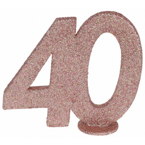 CENTRE DE TABLE CHIFFRE ANNIVERSAIRE 40 ANS ROSE GOLD