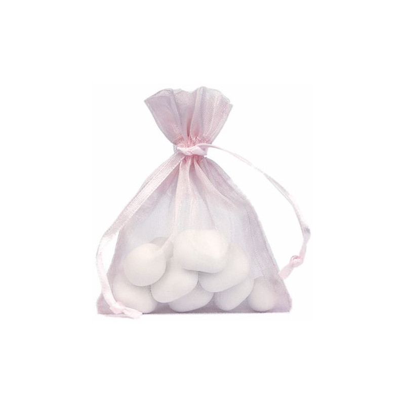 10 SACS ORGANZA ROSE PALE