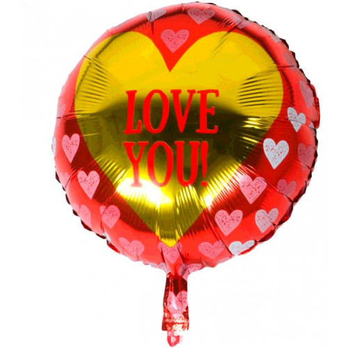 BALLON ALUMINIUM JE T'AIME DIAM 45CM