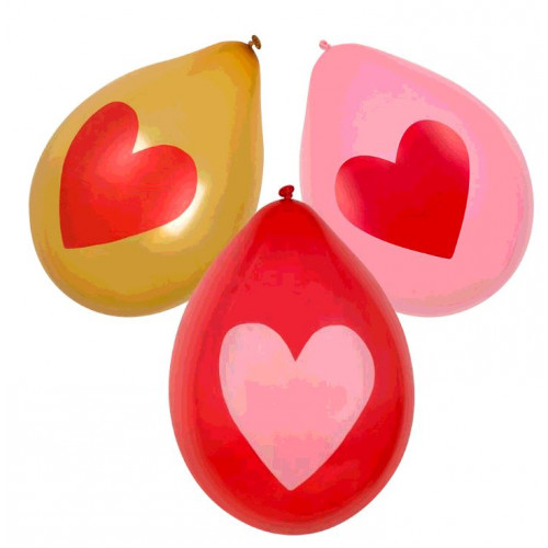 6 BALLONS AMOUR DIAM 25CM