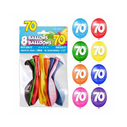 8 BALLONS 70 ANS