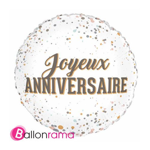 BALLON ALU JOYEUX ANNIVERSAIRE DIAMETRE 45CM