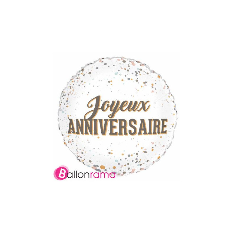 BALLON ALU JOYEUX ANNIVERSAIRE DIAMETRE 45CM