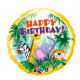 BALLON ALU HAPPY BIRTHDAY JUNGLE FRIENDS