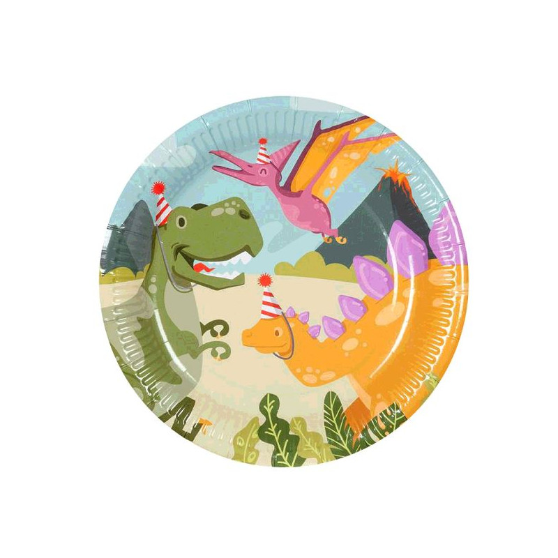 6 ASSIETTES DINO PARTY DIAMETRE 23CM