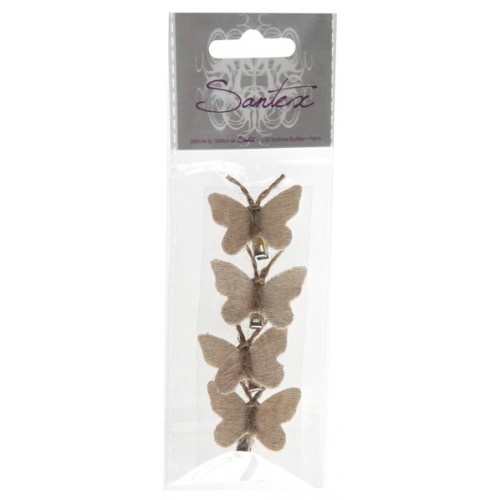 4 MINI PAPILLON JUTE CLIP