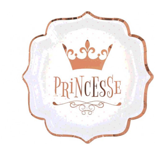 10 ASSIETTES PRINCESSES ROSE GOLD