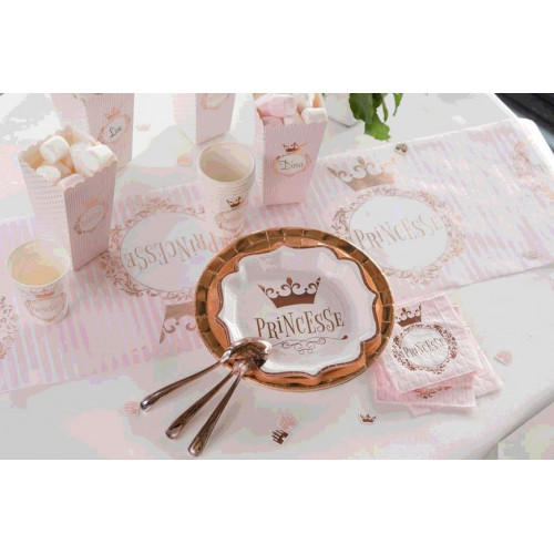 10 ASSIETTES PRINCESSES ROSE GOLD