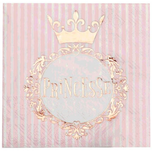 20 SERVIETTES PRINCESSE ROSE GOLD