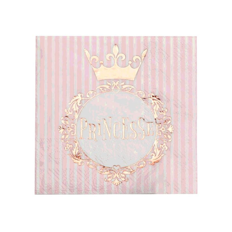 20 SERVIETTES PRINCESSE ROSE GOLD