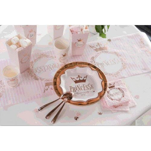 20 SERVIETTES PRINCESSE ROSE GOLD