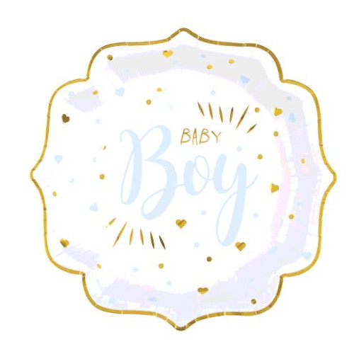 10 ASSIETTES BABY SHOWER CIEL