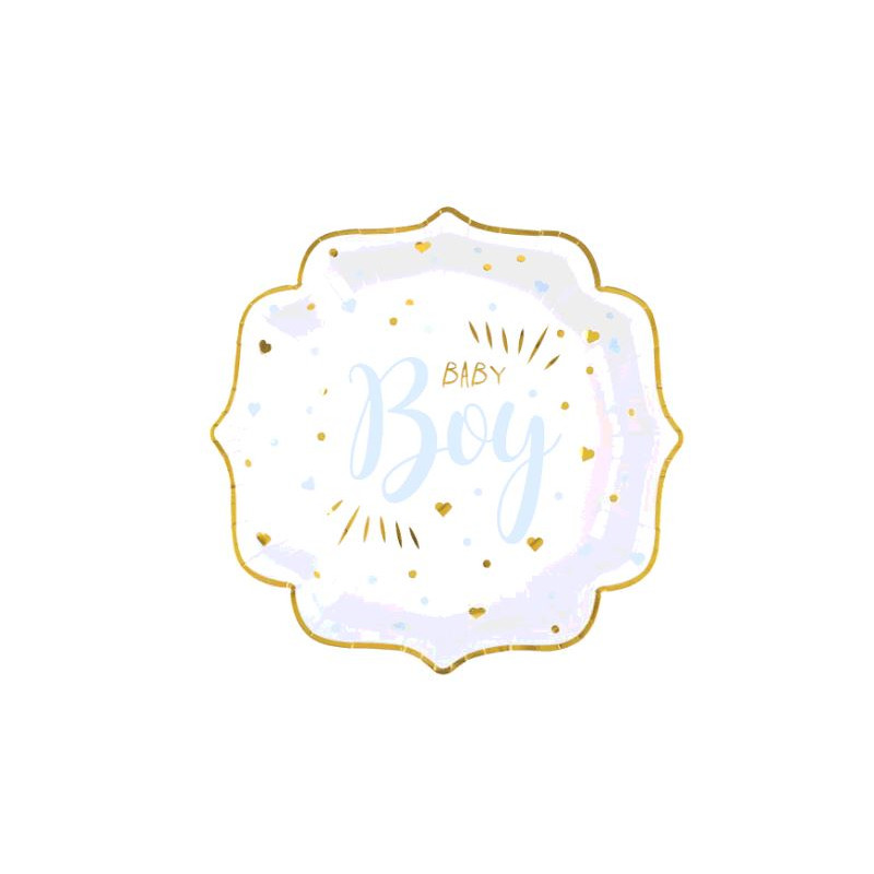 10 ASSIETTES BABY SHOWER CIEL