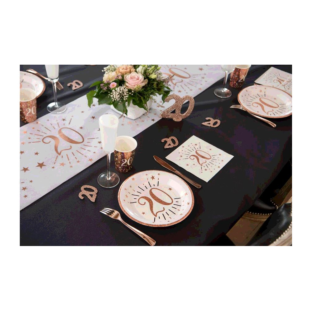 10 SERVIETTES AGE 50 ANS ROSE GOLD - Ouest Fetes