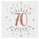 10 SERVIETTES AGE 70 ANS ROSE GOLD