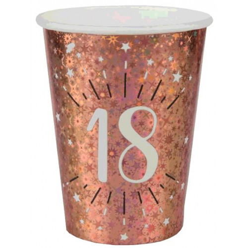 10 GOBELETS ETINCELANT ROSE GOLD 18 ANS