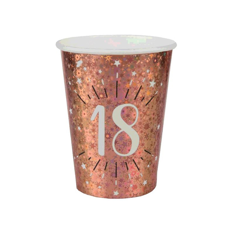 10 GOBELETS ETINCELANT ROSE GOLD 18 ANS