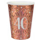 10 GOBELETS ETINCELANT ROSE GOLD 40 ANS