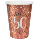 10 GOBELETS ETINCELANT ROSE GOLD 50 ANS