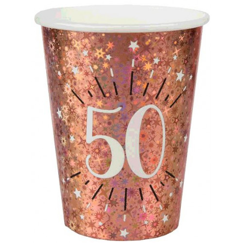 10 GOBELETS ETINCELANT ROSE GOLD 50 ANS