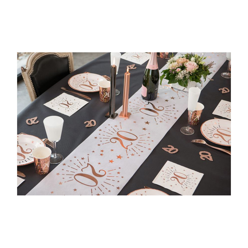 CHEMIN TABLE AGE 60 ANS ROSE GOLD - Ouest Fetes