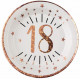 10 ASSIETTES AGE 18 ANS ROSE GOLD