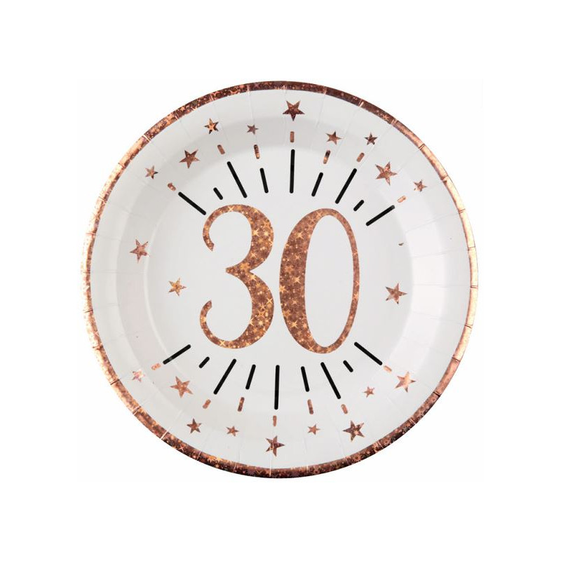 10 ASSIETTES AGE 30 ANS ROSE GOLD