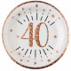 10 ASSIETTES AGE 40 ANS ROSE GOLD