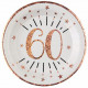 10 ASSIETTES AGE 60 ANS ROSE GOLD