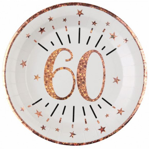 10 ASSIETTES AGE 60 ANS ROSE GOLD