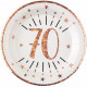 10 ASSIETTES AGE 70 ANS ROSE GOLD