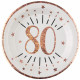 10 ASSIETTES AGE 80 ANS ROSE GOLD