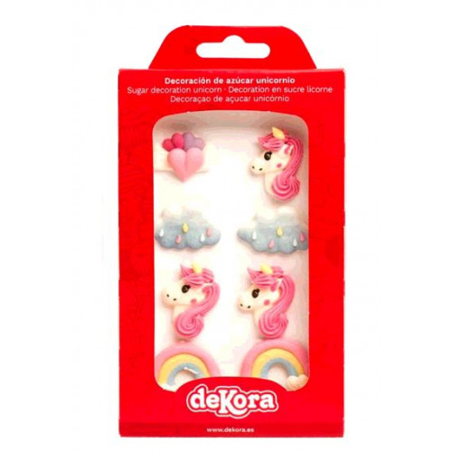 BLISTER DECO EN SUCRE LICORNE X6