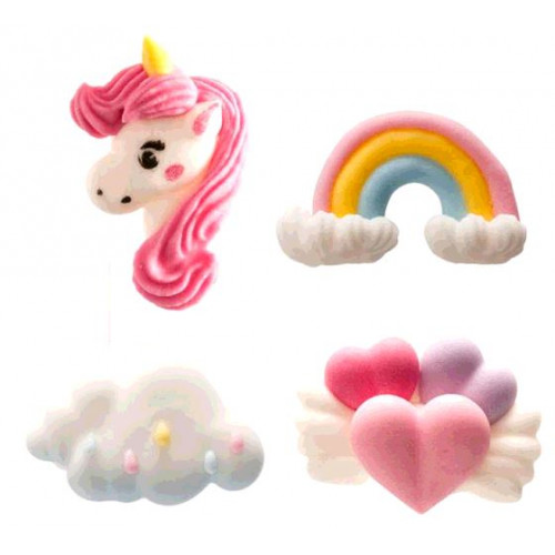 BLISTER DECO EN SUCRE LICORNE X6