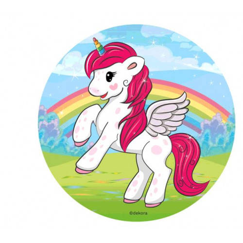 DISQUE COMESTIBLE LICORNE DIAMETRE 20CM