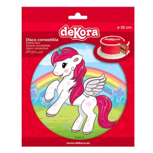 DISQUE COMESTIBLE LICORNE DIAMETRE 20CM