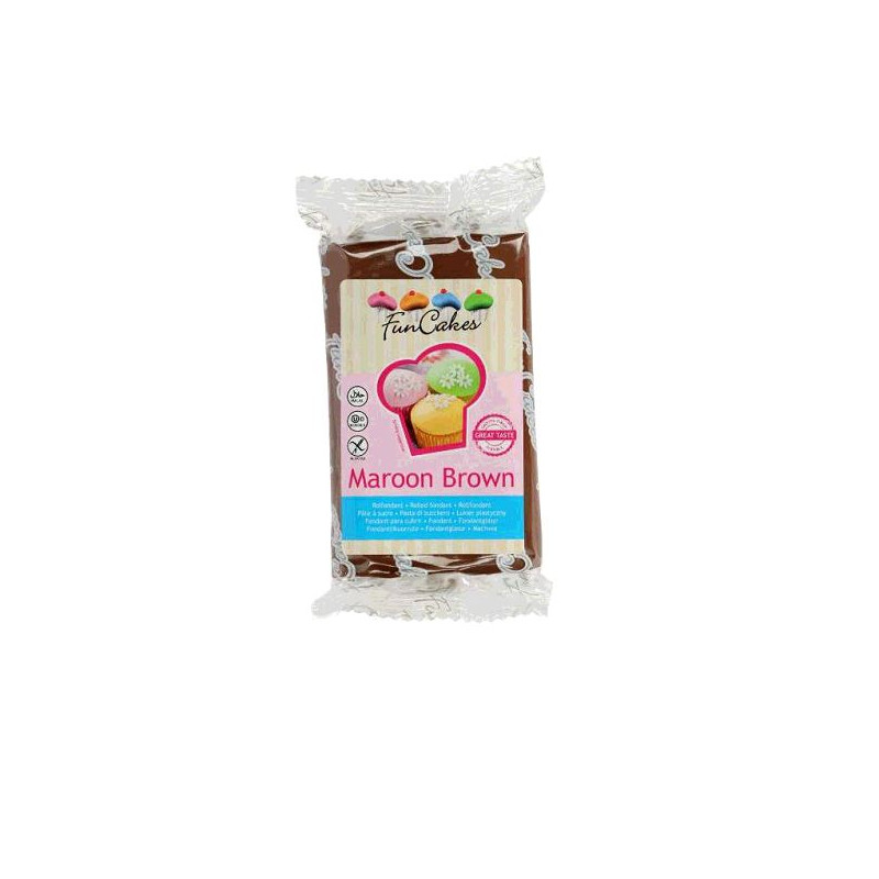 Pate A Sucre Marron Pâte à Sucre Et Gumpaste > Funcakes > Pâte à Sucre Funcakes Teddy Bear 20 PATE A SUCRE MAROON BROWN 250GR - Ouest Fetes