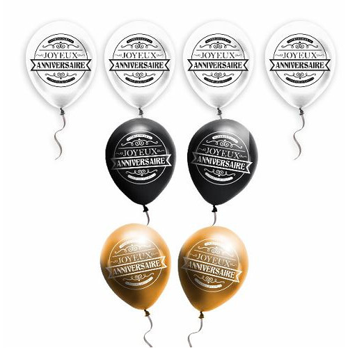 8 BALLONS ANNIVERSAIRE ORIGINAL PARTY