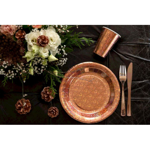 10 ASSIETTES ETINCELANTE ROSE GOLD