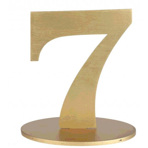 MARQUE TABLE CHIFFRE 7 METALLISE OR