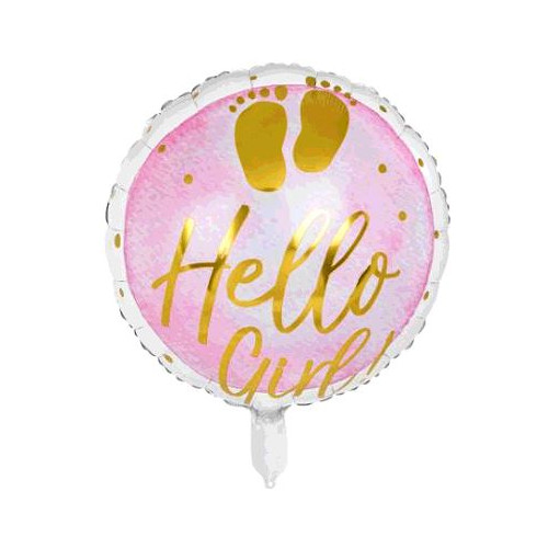 BALLON ALU HELLO GIRL 45CM