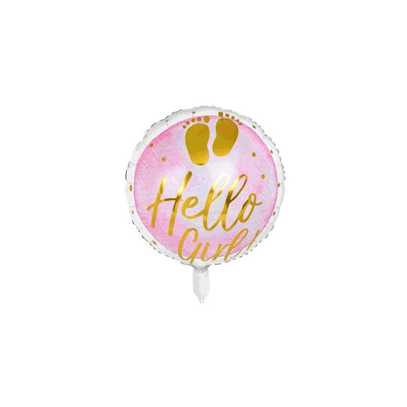 BALLON ALU HELLO GIRL 45CM