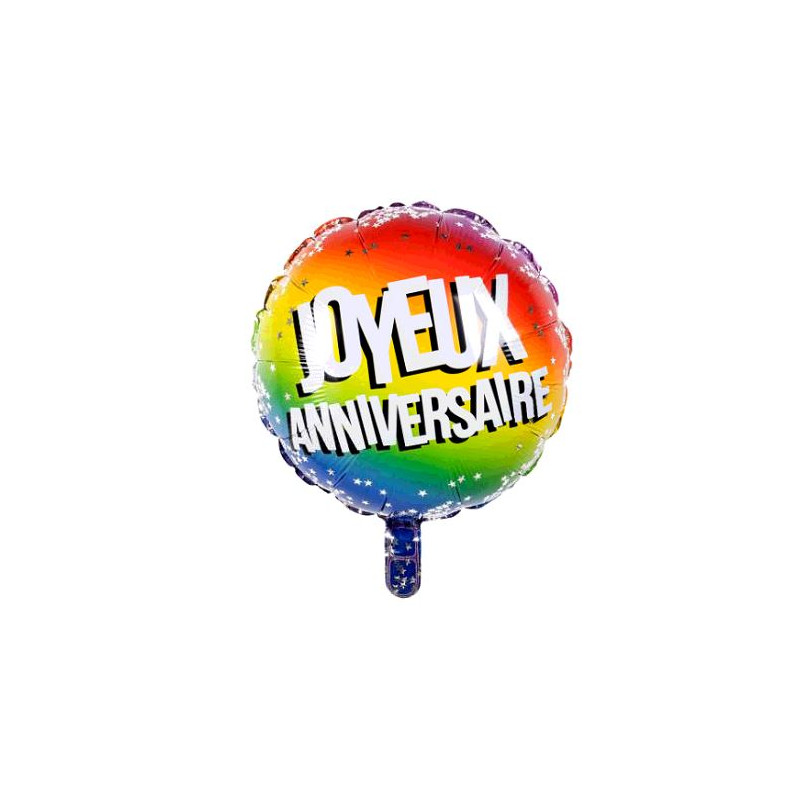 BALLON ALU JOYEUX ANNIVERSAIRE DIAMETRE 45CM