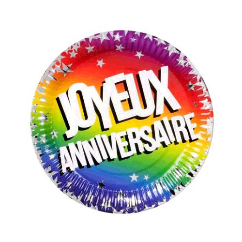 Pack de 10 serviettes joyeux anniversaire terracotta