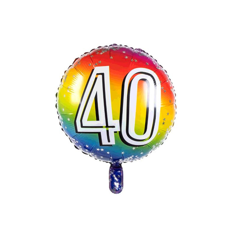 BALLON ALU 40 ANS DIAMETRE 45CM