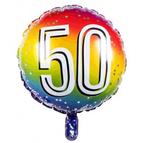 BALLON ALU 50 ANS DIAMETRE 45CM