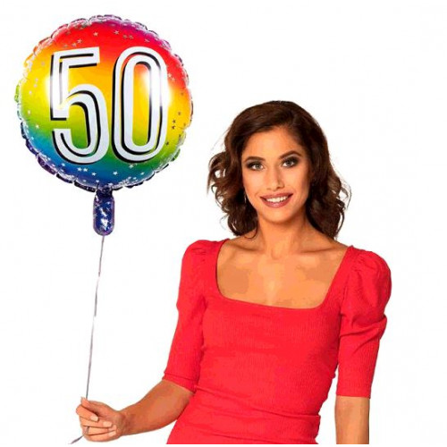 BALLON ALU 50 ANS DIAMETRE 45CM