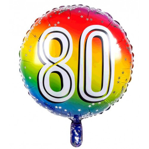 BALLON ALU 80 ANS DIAMETRE 45CM