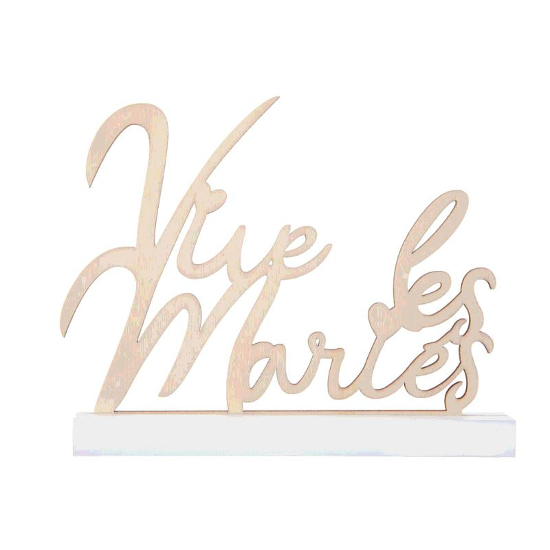 LETTRES EN BOIS VIVE LES MARIES NATUREL