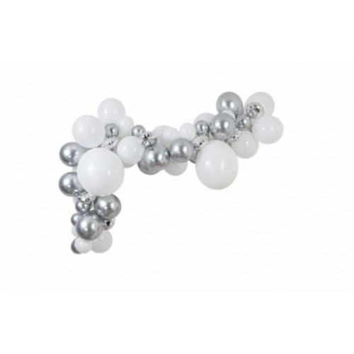 KIT ARCHE 70 BALLONS LA RAFFINEE ARGENT ET BLANC